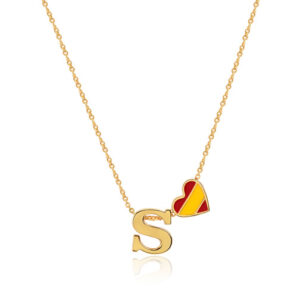 Heart Shaped Flag Initial Pendant PND-023