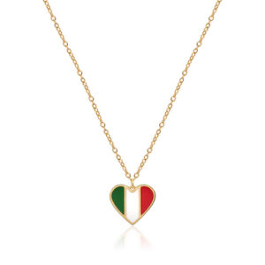 Heart shaped Italian flag Initial Pendant – PND-018